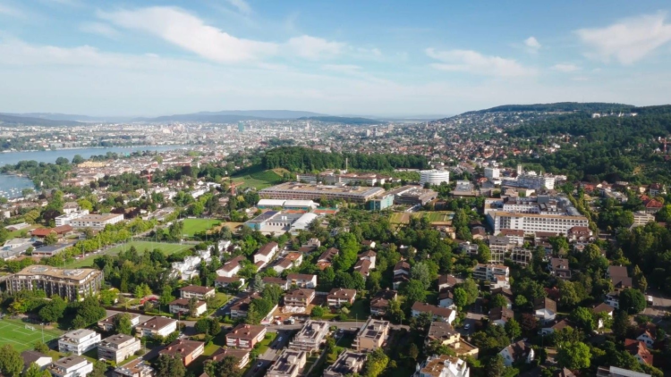 Drohnenaufnahme des Gesundheitsclusters Lengg